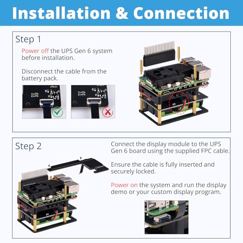 Image of GeeekPi 1.3inch 240X240 LCD TFT Display Module for UPS Gen 6 Power Supply Uninterruptible UPS HAT