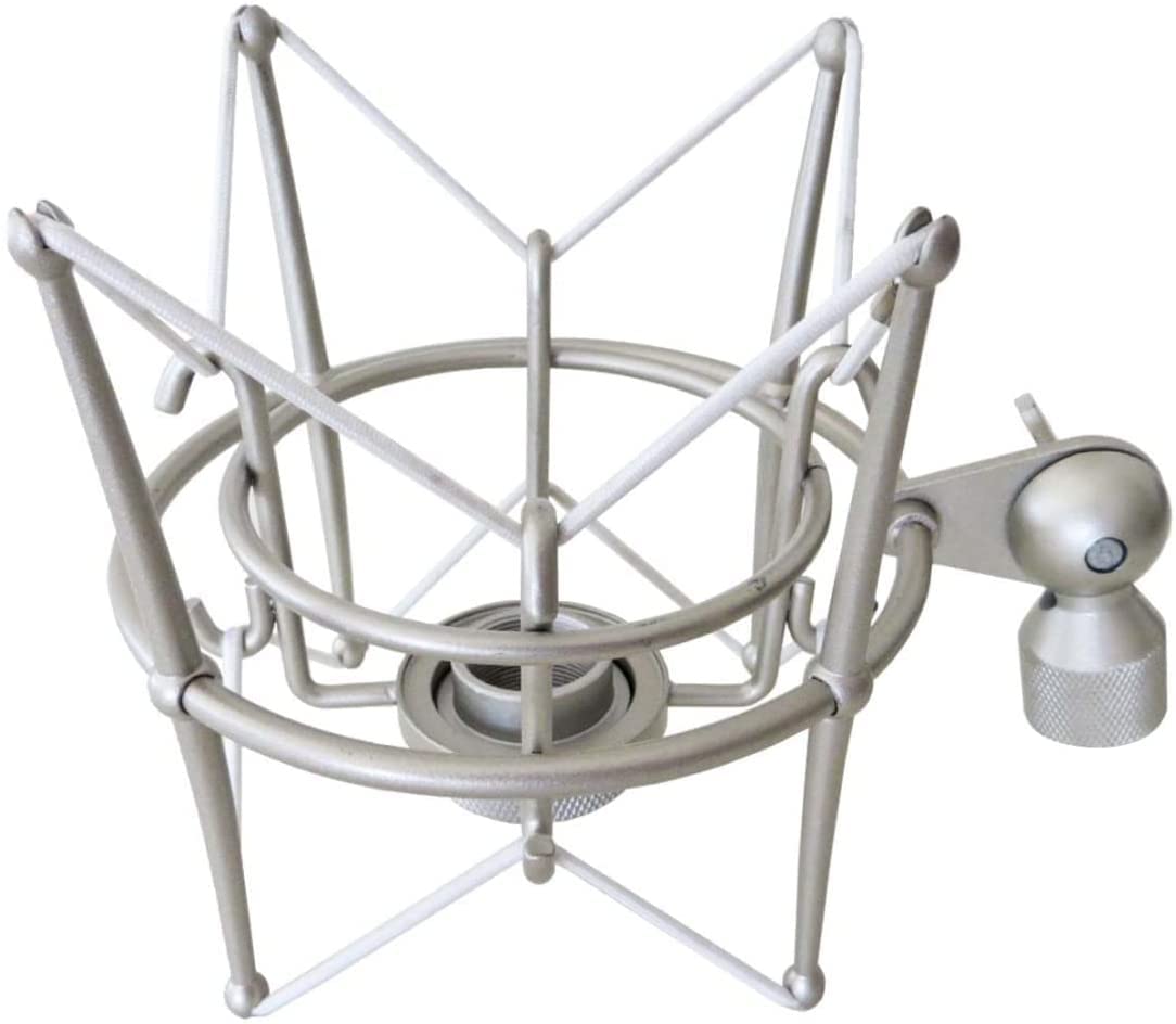 keepdrum MS138 Gelenkarm-Tischstativ Weiss + MS089 Mikrofon-Spinne für G-Track AT-2020/USB+