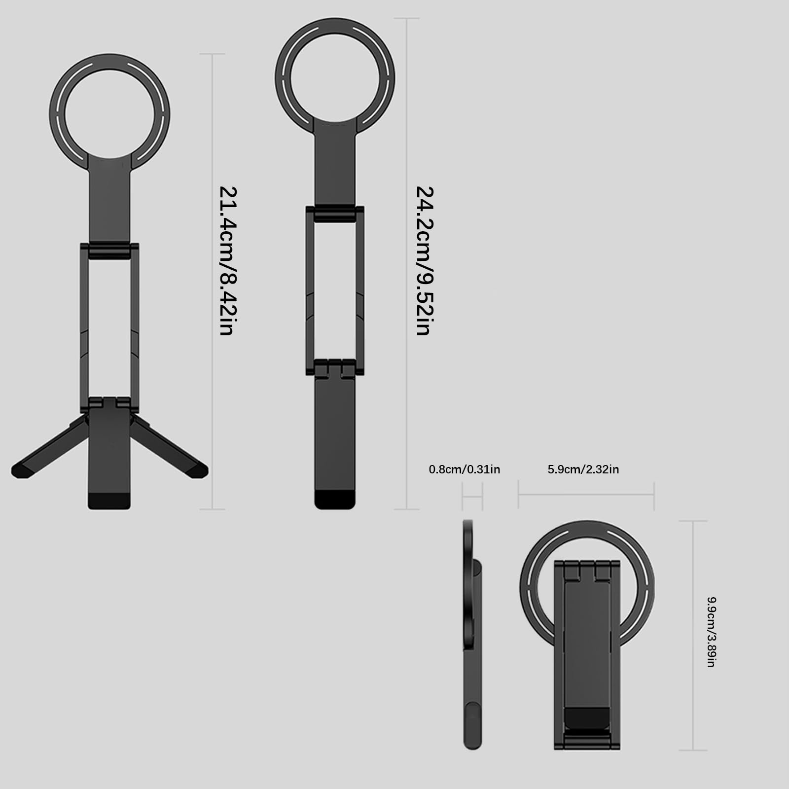 Supporto per smartphone pieghevole in alluminio Supporto Treppiede Staffa per il Telefono 17 16 15 Desktop/Uso palmare Portatile Viaggi Phone Holder