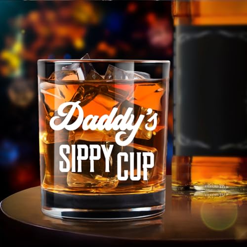 LIGHTEN LIFE Daddy's Sippy Cup Whiskey Glass 12 oz,Unique Dad Gift in Valued Wooden Box,Funny Gag Gift for New Dad,Father,Husband from Kids Wife for Father's Day,Birthday,Christmas - Image 5