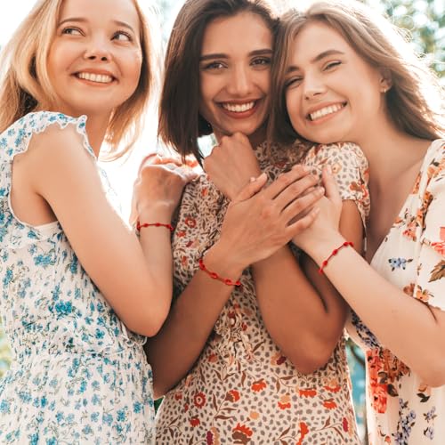 GolbalJew Red String Bracelet for Women Adjustable Gold Heart Initial Bracelets Red Cord Bracelet for Protection and Good Luck, Birthday Christmas Gift3