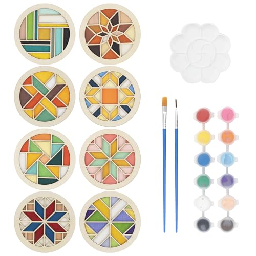 Temlum Wooden Coasters Painting Kit,...