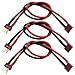 FLY RC 3PCS Deans T Plug Extension Cable Deans T Plug Male Connector to Deans T Plug Female Connector Wire Adapter for RC Battery DIY Spa