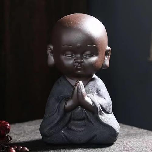 癒しのお地蔵様の置物 かわいいお地蔵様の守り 神仏像の小さな置物 祈り地蔵菩薩立像 ミニ 仏像 お地蔵様 開運置物 風水 車内置物 茶寵 茶玩 (B)