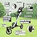 V3 Golf Push Cart 3-Wheel | 360° Swivel Front Wheel | Ultra-Lightweight & Durable Golf Caddy | Foldable & Compact for Easy Storage | Hand & Dual Brake System, Large Storage Bin | Cup & Umbrella Holder
