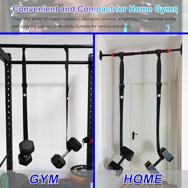 Dumbbell Spotter Straps Barbell Rack Attachment for Chest Bench Press Hanging Dumbbells Safety Hanger Straps