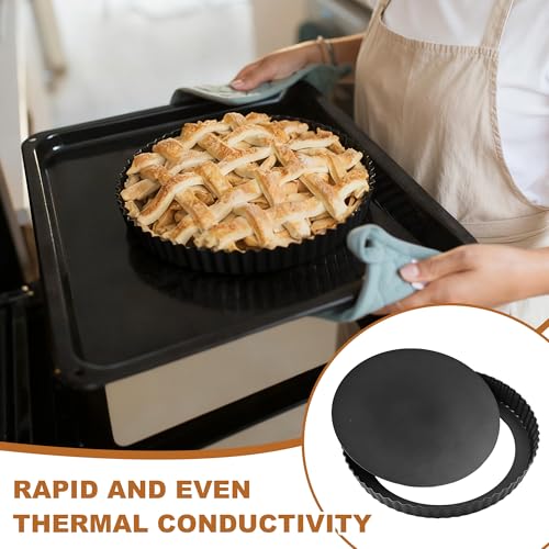 4 Pack Quiche Dishes with Loose Base 20/22/24/26 cm, Non Stick Flan Tins with Removable Bottom Carbon Steel, Round Fluted Tart Tin for Baking Oven Pie Pan - Image 5