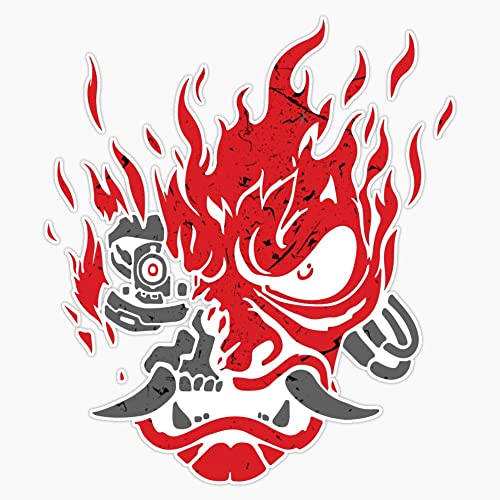 Vision Signs Samurai Oni Mask Sticker Bumper Sticker Vinyl Decal 5In, VISION-XMAS-STICKERS-225