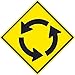 NMC TM247K Roundabout Sign - 30 in. Square Sign, Heavy-Duty High Intensity Reflective Aluminum Traffic Control Sign with Graphic