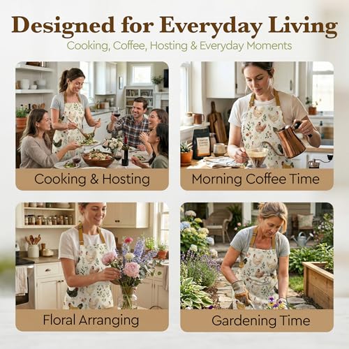 Farmhouse Chicken Apron Gift for Women,Hostess,Rustic Country Kitchen Apron with 2 Pockets Adjustable, Chicken Lover Apron for Cooking Baking Gardening, BIrthday Mothers Day Gift for Mom Grandma Wife - Image 6