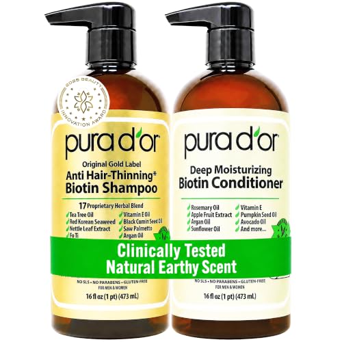 PURA D'OR Anti-Thinning Biotin Shampoo & Hair...