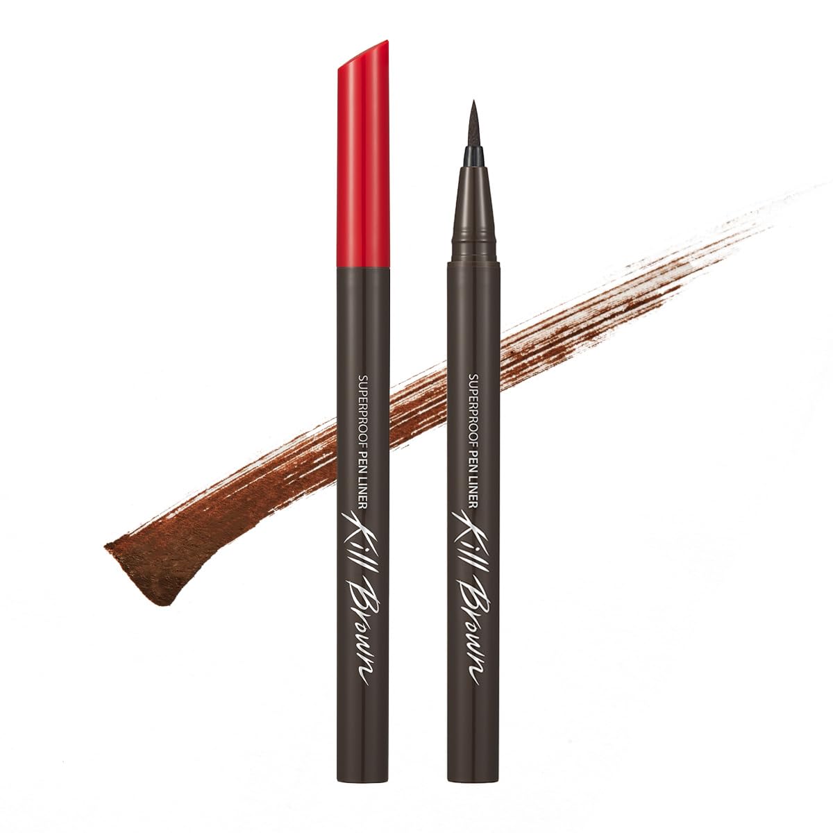 CLIO Superproof Pen Liquid Eyeliner, Ultra Precision Sponge Tip, One Stroke High Pigment Color, Waterproof Smudge Proof Long Wear, Fast Dry Formula, Sharp Wing Tightline Definition (002 Brown)