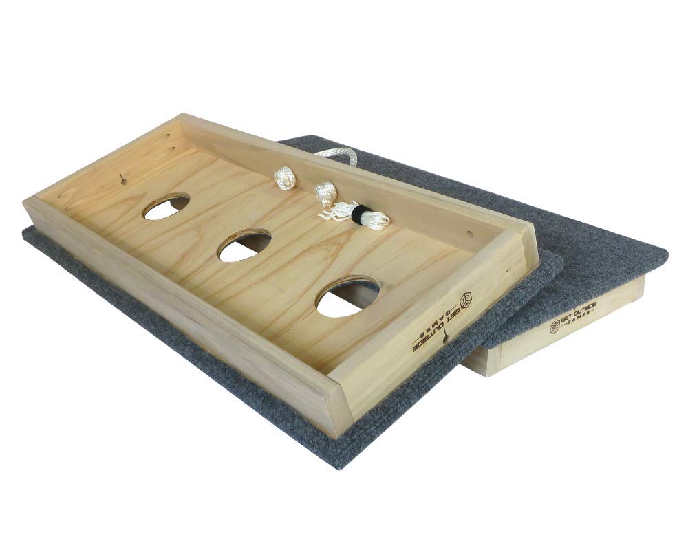3 Hole Washer Toss Washer Pitching Game Boards (Boards+Washers&Locker, Gray Carpet, 16x36 Full Size)