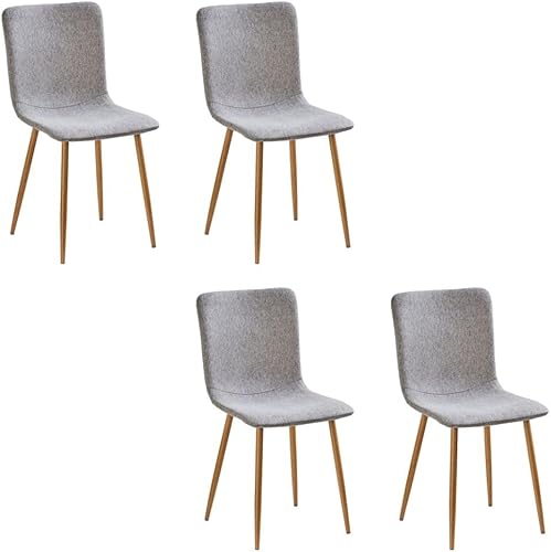Homy Casa Juego de 4 sillas de comedor escandinavas, modernas, de tela suave y cómoda, silla de comedor, silla decorativa para sala de estar,