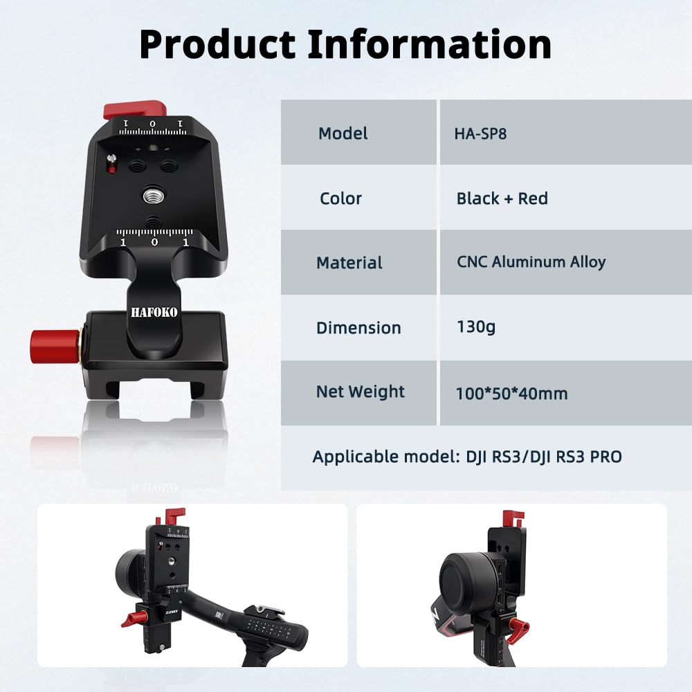 RS3 Verticale Montare,Giunto Gimbal Telecamera Piatto Orizzontale Verticale Soluzione Compatibile per DJI Ronin S3/Ronin S3 PRO per Fotocamera YouTube Tiktok Video Riprese Verticali Estese