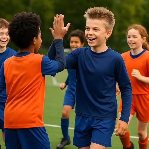 INGEAR Boys Long Sleeve Shirt - Soft Cotton Blend Crewneck Tee Breathable School Uniform & Casual Layering Piece Sizes 4-164