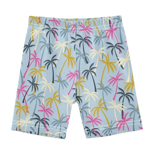 JHKKU Girls Palm Trees Shorts Cotton Cartwheel Bike Kids Biker Under Dress Dance Short Girl Clothes 6T