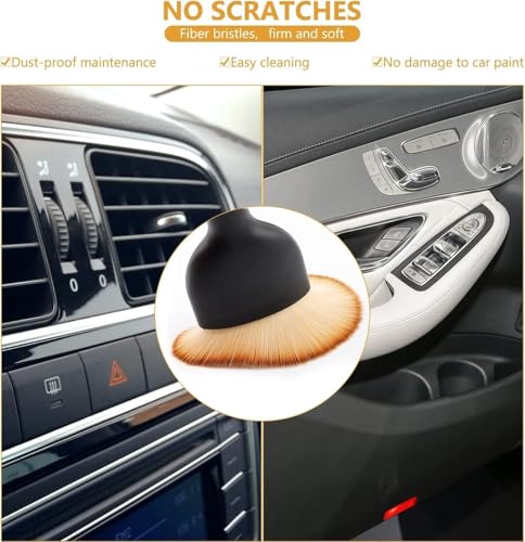 Image of Brush Mini Car Cleaning Brush with Handle and Dust Cover Car AC Vent Cleaner Dashboard Cleaner Accessories for Detailing Brush Multipurpose Gadget Cleaner Car Duster Brush (Small) (1pcs)