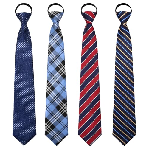 Image of Mens Tie Pre-tied Adjustable Men's Neckties, Zipper Ties for Men Accessories Business Wedding Party