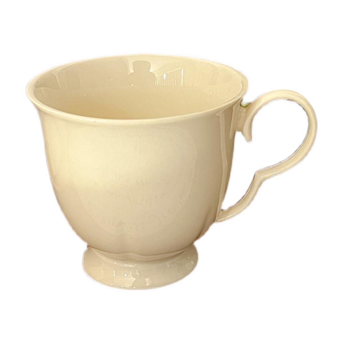 Amazon.co.jp: MJKQ9 足つきマグカップ イエロー 食器 set 陶器 華やか