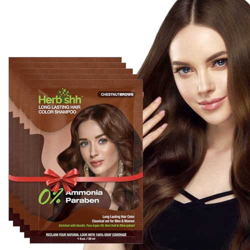 Herbishh Travel Pack Hair Dye Color Shampoo in Sachet + 1pc