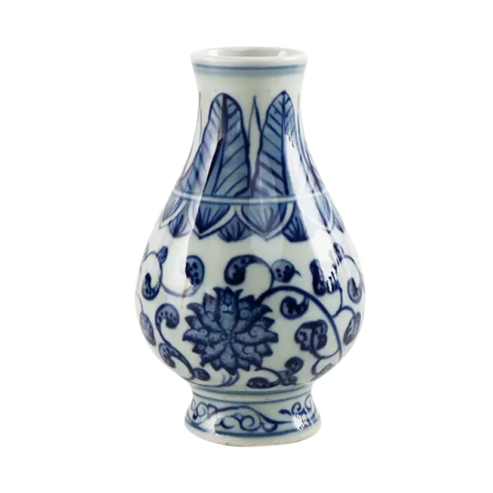 Vase en porcelaine bleu et blanc pour décoration de salon et table basse oriental