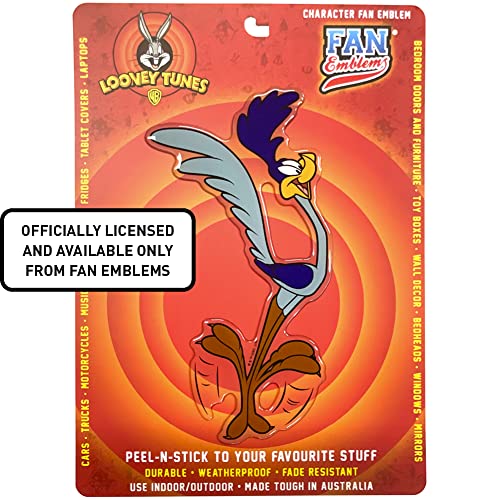 Image of Fan Emblems Road Runner Car Decal, Classic Looney Tunes Character (Automotive Domed, Transparent, 7.7 x 4.1 x 0.1 inches)