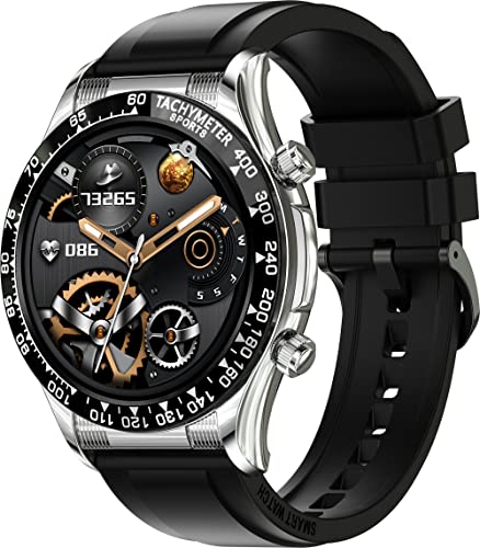 Smartwatch Telefonieren Herren Fitness Tracker für Android IOS Fitnessuhr mit Blutdruckmessung Pulsuhr Schlafanalyse Musikplayer NFC Sportuhr Schrittzähler Fitness Watch Silber Cover
