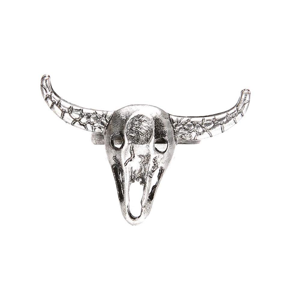 Yxczhis Rings for Women,Men Vintage Simple Hollow Cow Head Skull Women Men Open Finger Ring Jewelry Gifts,Valentine's Day, Christmas, Mother's Day