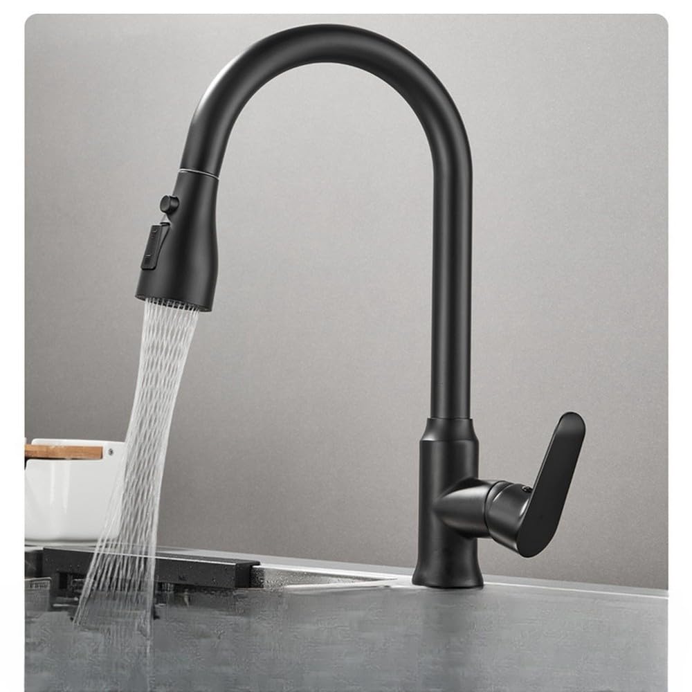 Robinet de cuisine extractible avec poignée unique pour îlot central