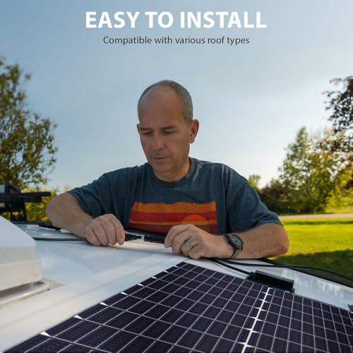 Image of Mighty Max Battery 100 Watt 12 Volt, High Efficiency Monocrystalline Flexible Lightweight Solar Panel for RV, Marine, Cabin, Van, Farm, Home, Uneven Surfaces, Off-Grid Applications and More..