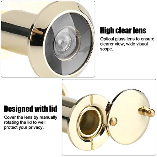 Door Viewer, Zinc Alloy Door Viewer Peephole Home Security Optical Glass Wide Angle Door Viewer Door Scope Viewer(Gold) #TOP7