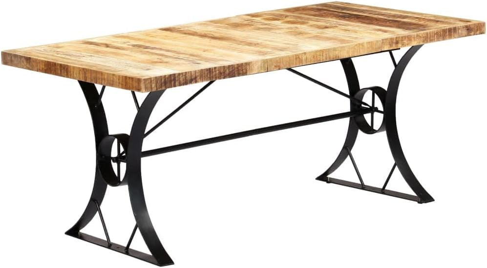 vidaXL Dining Table, Kitchen Table for Breakfast Dinner, Dining Room Table for Home, Dining Furniture, Industrial Style, Solid Mango Wood