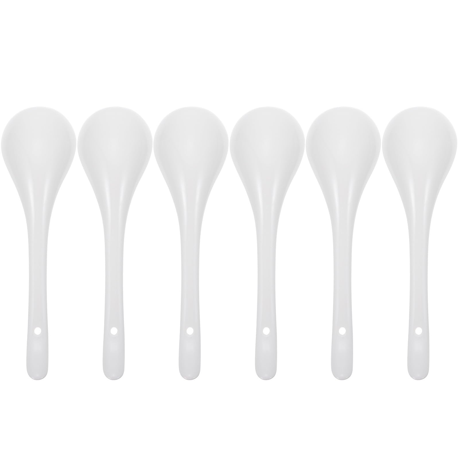 Toyvian Cuillères à Soupe Fourniture Cuisine Simple et Solide Solides et Élégantes Lot de 6 en Céramique Blanche Soupe Maison