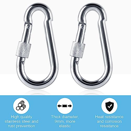 Columpio de fijación para hamaca, 2 correas para hamaca de 150 cm, con 2 almohadillas protectoras para árboles, 2 mosquetones premium y 1 bolsa de almacenamiento, soporta hasta 1000 kg - imagen 4