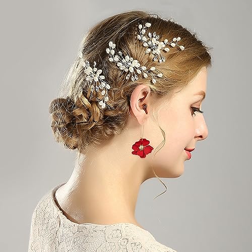 Bohemian Daisy Flower Matte Floral Long Petal Drop Dangle Earrings Layered Tiered for Women Chic Boho Wedding Jewelry2