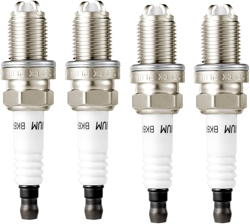 Spark Plugs BKR6EQUP 12120037607 3199 Automotive Replacement Iridium Spark Plug Set of 4 Compatible with BMW 330i 525i X3 X5 745i X3 X5 BKR6EQUP-4PCS