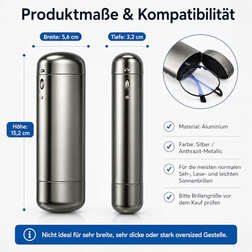Étui à lunettes compact avec ouverture à ressort en métal