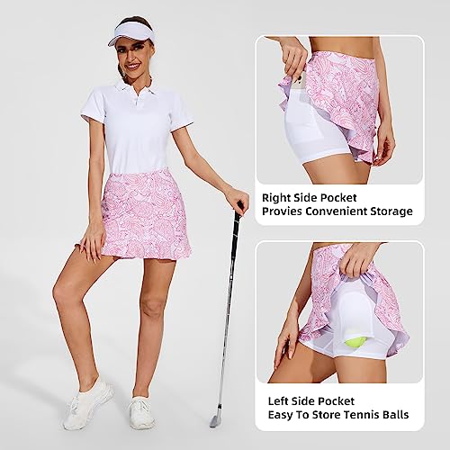 Image of M MOTEEPI Women's Golf Skorts with Pockets High Waisted Tennis Skirt for Women Built-in Shorts 2026 Summer Ruffle Swim Skirt