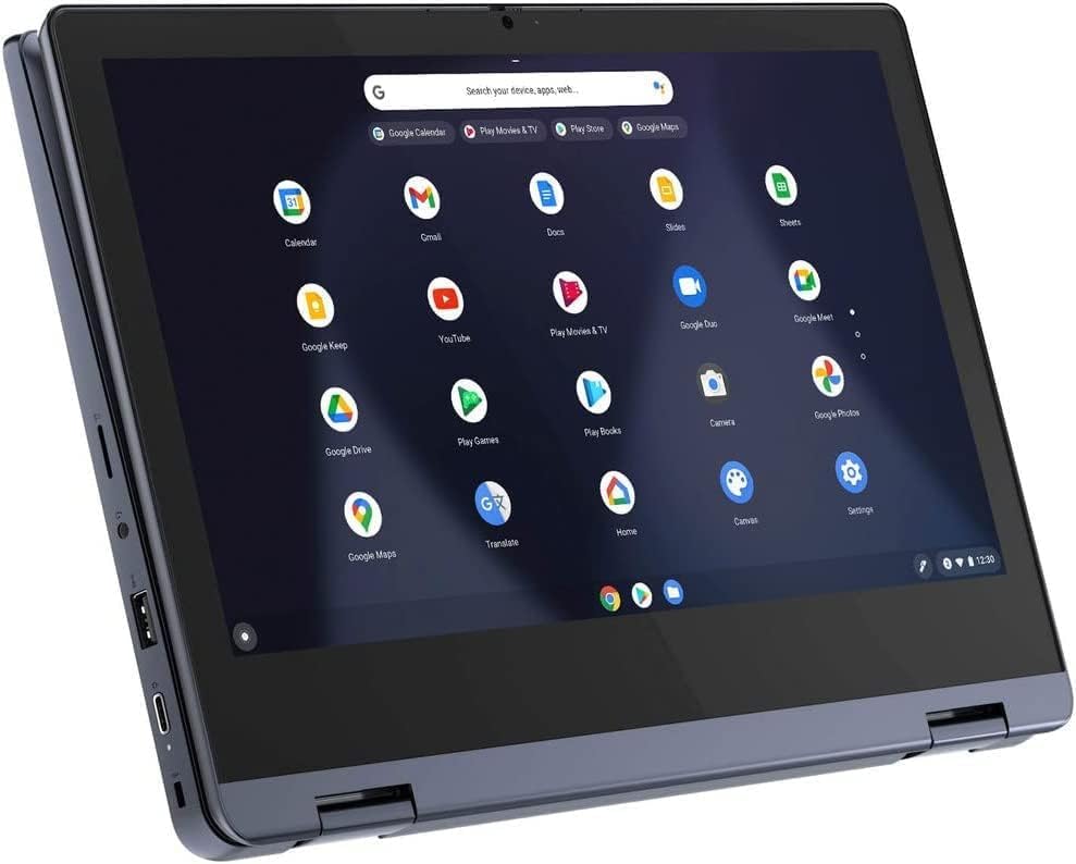 Image of Lenovo 2022 Flex 3 Touchscreen Chromebook, 2-in-1 11.6 inch HD for Business and Student Laptop, MT8183 CPU, 4GB LPDDR3, 64GB eMMC, Webcam, Blue, Chrome OS, 32GB USB Card