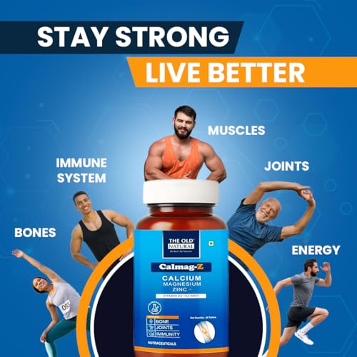 Image of Calmag-Z | Calcium, Magnesium, Zinc with Vitamin D3 + K2 (MK7) | 16 Ayurvedic Herbs | Supports Bone, Joint & Immunity | Clinically Tested | 120 Tablets (Pack of 2)