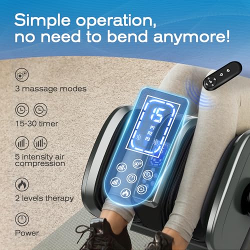 TISSCARE Foot Massager with Heat: Shiatsu Foot Massager for Plantar Fasciitis,Neuropathy, Circulation and Pain Relief for Foot Calf Gifts for Women and Men