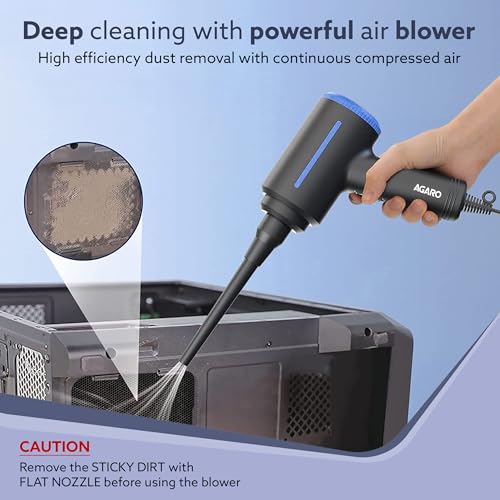 AGARO Compressed Air Duster,Air Blower, Powerful 48000 RPM, Variable Speed, Copper Motor, Air Spray/Blower for Electronics & Inflatables, Dust Cleaner for Computer, Laptop, Home, Car & Office, AD1719 - Image 2