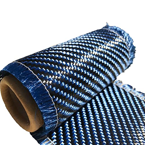 KARBXON - 4 in x 5 ft - Carbon Fiber Fabric - Blue - 3K - 240g/meter Twill Weave Advanced Fiber Cloth Fabric - Rolled 4” Wide Hemmed Fabric for Repair, Drones, RC & DIY Projects 4