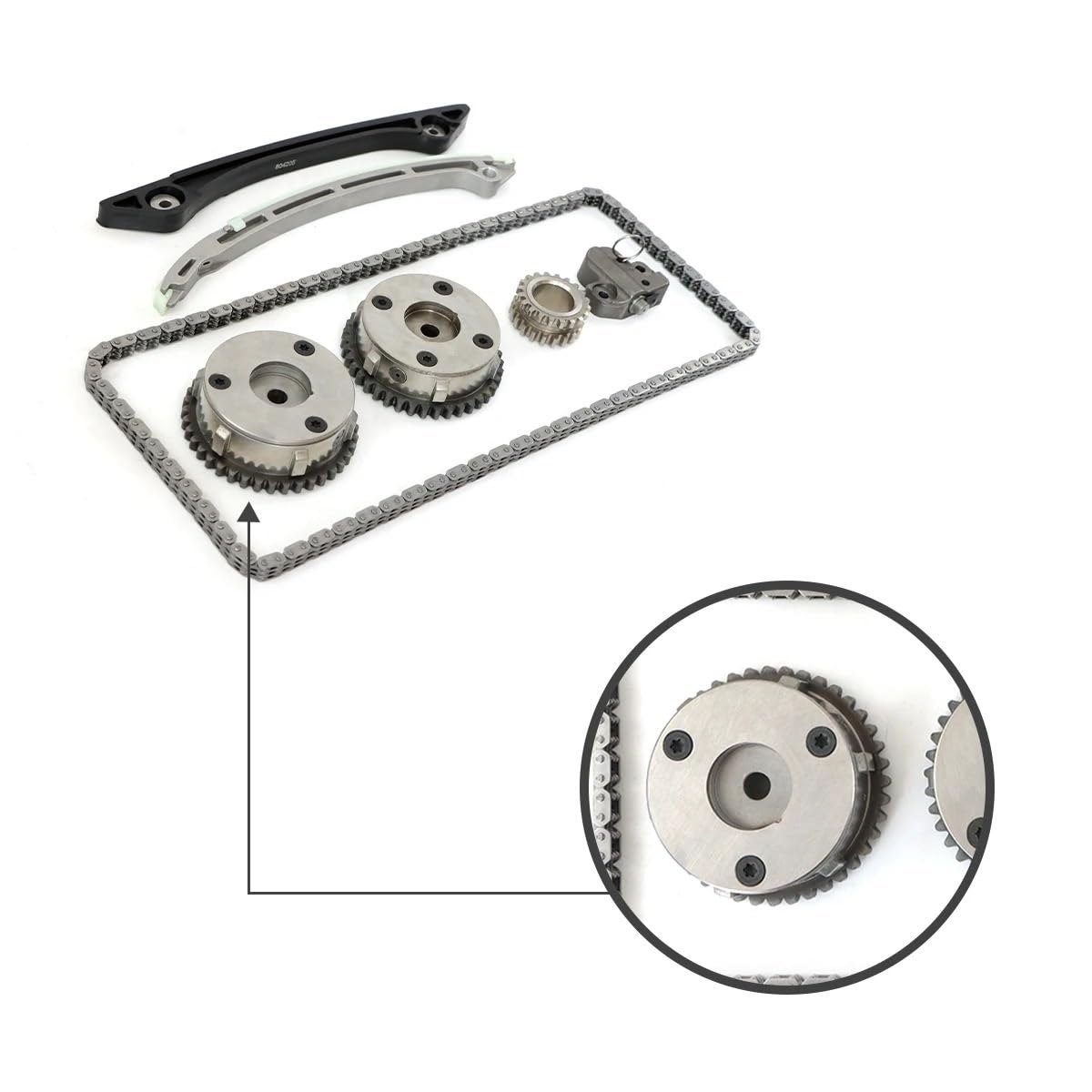 catena pompa olio motore Adatto per Evoque Adatto per Freelander 2.0L 2011-2018 Kit di Riparazione Auto Kit Catena di Distribuzione + 2 VVT CJ5E6C525AD + CJ5E6C524AD