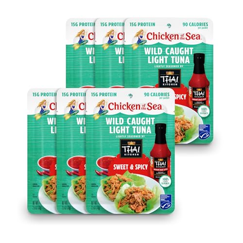 Chicken of the Sea Wild Caught Light Tuna, Sweet & Spicy, 2.5 oz. Packet (Box of 6)
