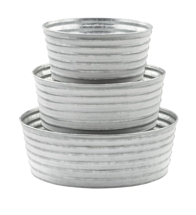 Napco Dish Garden, Set of 3, White