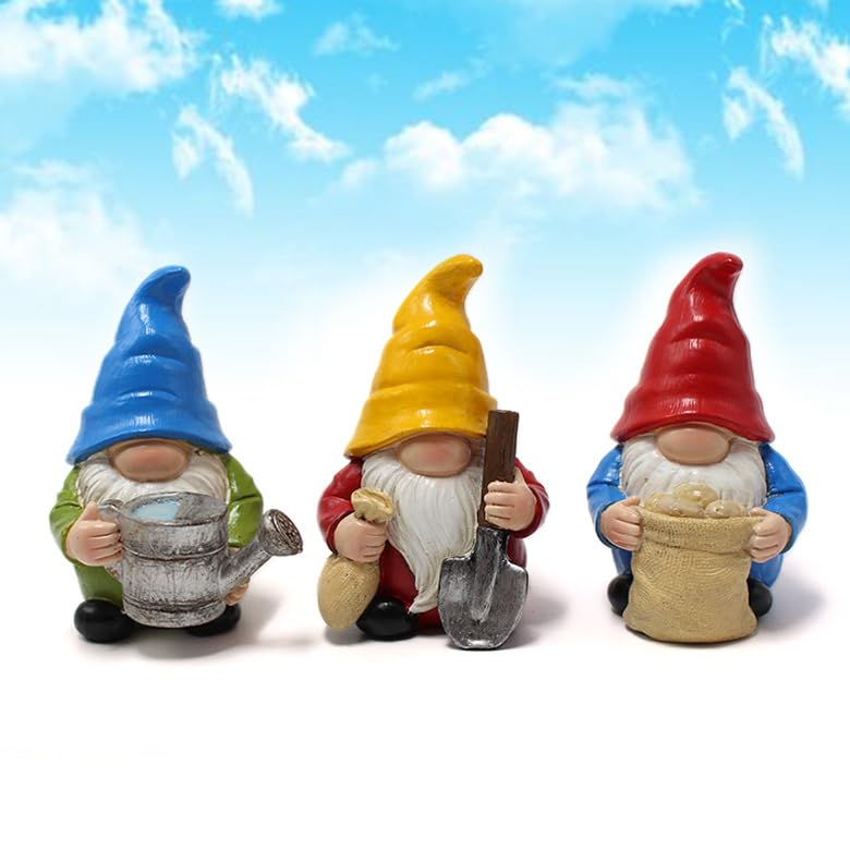 Amazon.co.jp: XYQXYQ ミニガーデンノーム像 3個セット - 屋内と屋外の