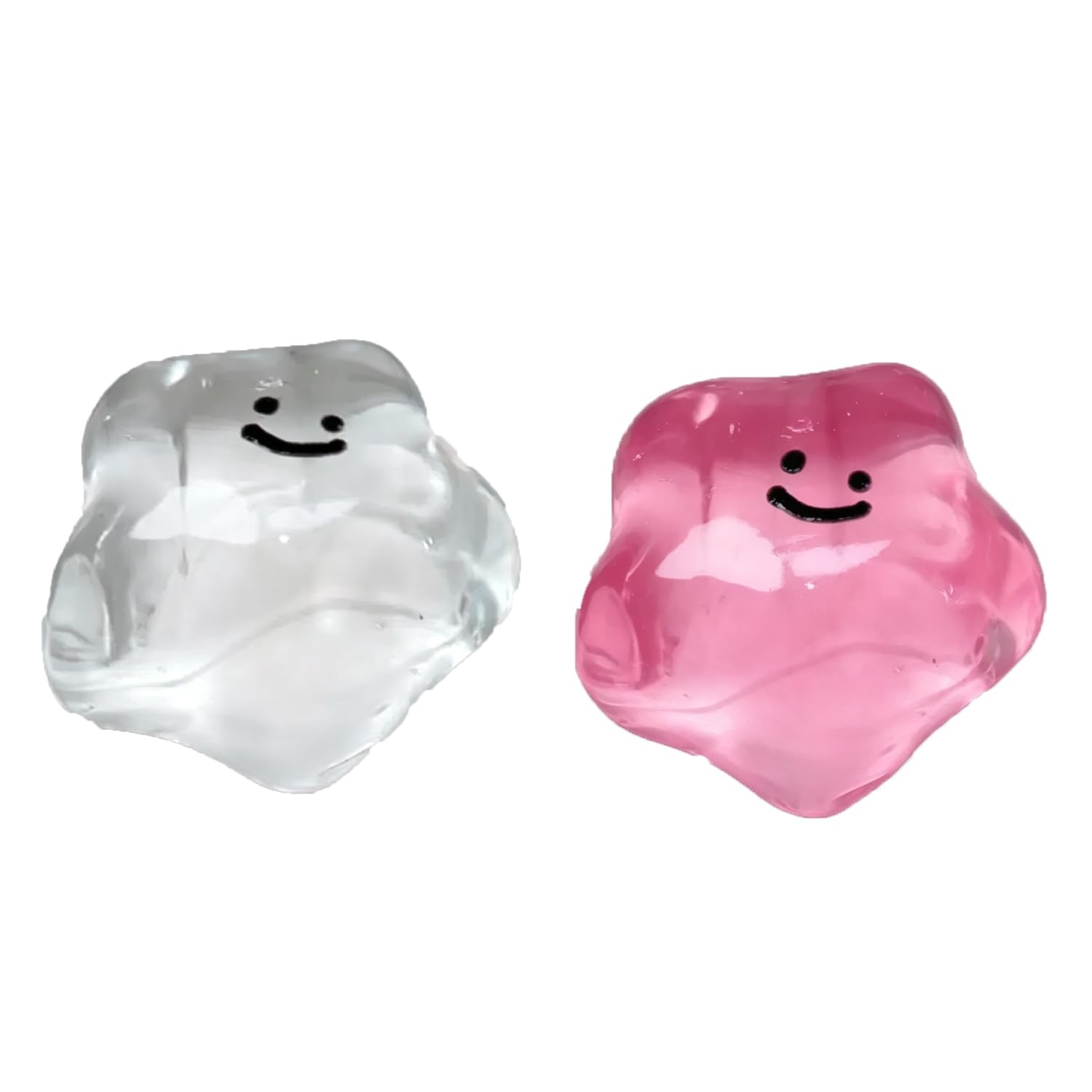 2 Pcs Taba Squishy Kit, Two Crystal Star Squishies for Desk Focus, Portable Squishy Decor with Pink and Transparent Stars for Personal Space Enhancement-image-6