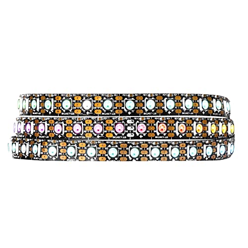 BTF-LIGHTING WS2812B 1m 100LEDs/Pixels/m Individueel Adresseerbaar 5050SMD LED Strip Zwart PCB Volledige Kleur Flexibele LED Pixel Strip Droom Kleur IP30 niet-waterdichte DC5V voor binnenverlichting
